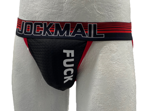 "FUCK" JOCKMAIL Red Mesh Briefs - Image 4