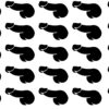 A pattern of black bears sitting on top of each other.