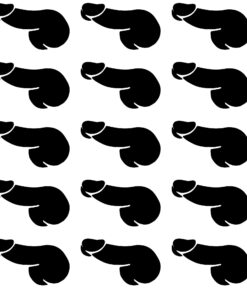 A pattern of black bears sitting on top of each other.