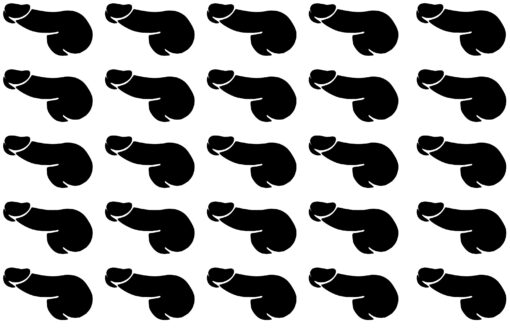 A pattern of black bears sitting on top of each other.