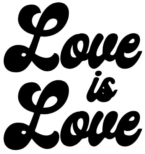 A couple of black and white words that are on top of each other.