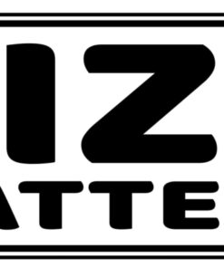 A black and white picture of the size matters logo.