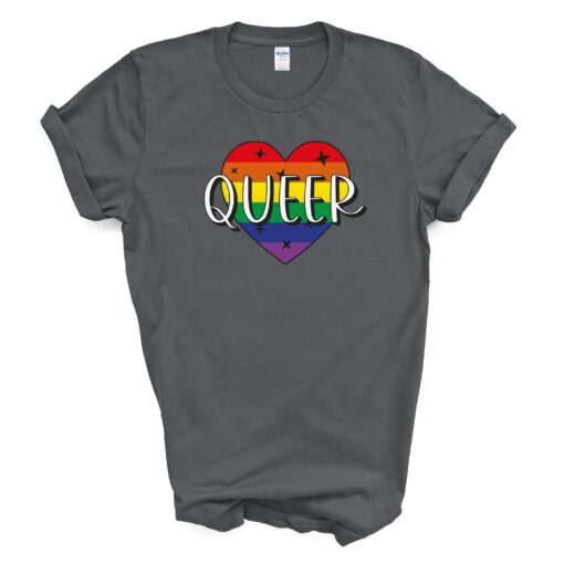 QUEER RAINBOW HEART T Shirt - Image 3