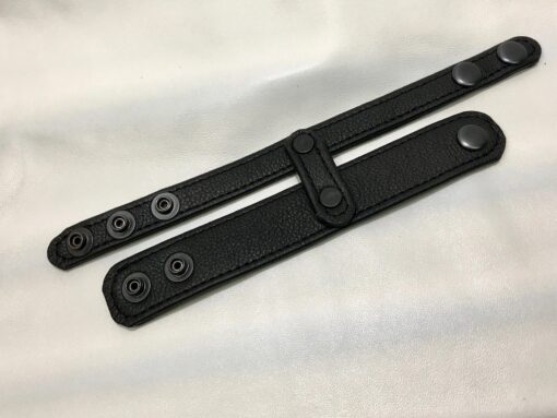 3 Snap Garment Leather Cockring w/Ball Stretcher - Image 3