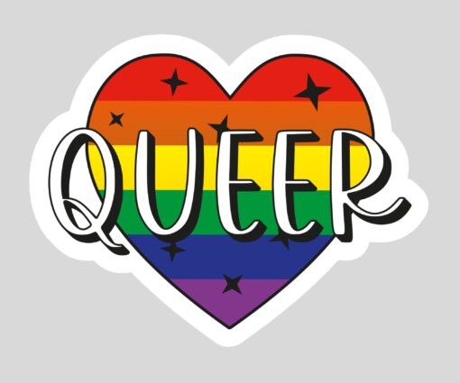 Gay Pride Queer Rainbow Heart Sticker